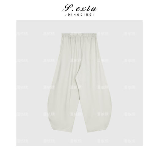 04-6潘依绣丁丁宠粉针织松紧腰头弯刀长裤Q13882 商品图1