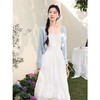 鹿向南「柔雾白纱」小众白色连衣裙女春季新款高腰海边a字吊带裙 商品缩略图1