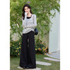 鹿向南「微喇星尘」黑色宽松阔腿休闲裤女春2026直筒垂感高腰长裤 商品缩略图3