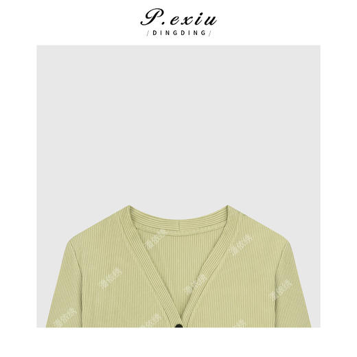 04-2潘依绣丁丁宠粉百搭减龄可斜扣针织开衫 Q9537 商品图2