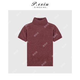 04-2潘依绣丁丁宠粉氛围感高领短袖套头毛织针织Q19332