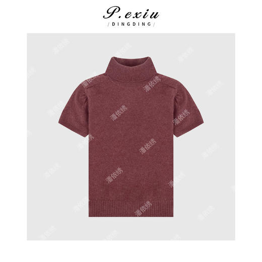 04-2潘依绣丁丁宠粉氛围感高领短袖套头毛织针织Q19332 商品图0