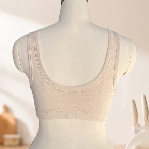 素道有机彩棉大码文胸 前开扣内衣 无钢圈 B罩杯A类 宽带文胸内衣 商品图2