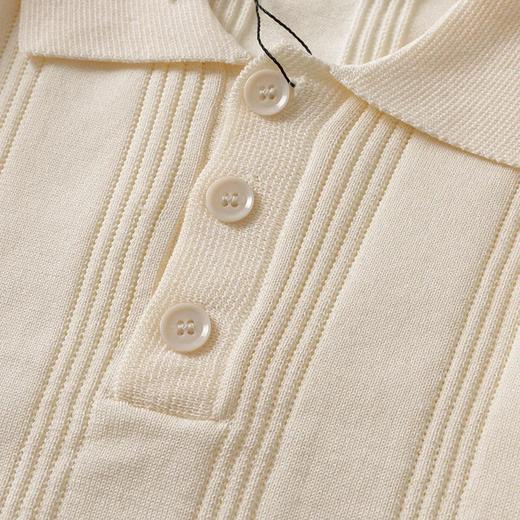 【gqwm-410】男子新款简约翻领商务休闲通勤镂空针织短袖T恤！！ 商品图2