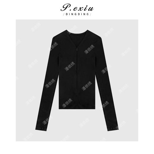 04-2潘依绣丁丁宠粉法式小众别致V领针织上衣Q9882 商品图0