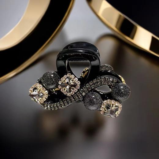 丁摩【两个装】高级发饰新款后脑勺发夹轻奢气质水钻珠子花朵抓夹鲨鱼夹高端盘发5ZF-1191 商品图0