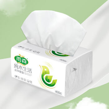 雨森（YUSEN）纯木生活抽纸400张*24包5层厚家庭实惠装抽纸面巾纸手纸源头直发 /家庭清洁/纸品 /清洁纸品 /抽纸 商品图4