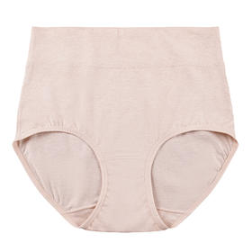 素道有机彩棉女士三角高腰内裤 棕色A类内裤女高腰护肚脐三角短裤