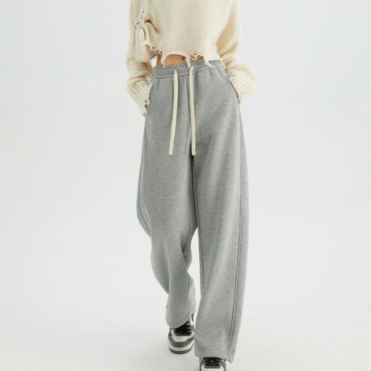 丁摩 【700克羊绒阔腿裤】冬女装仿羊绒保暖宽松卫裤棉直筒高腰显瘦 商品图0