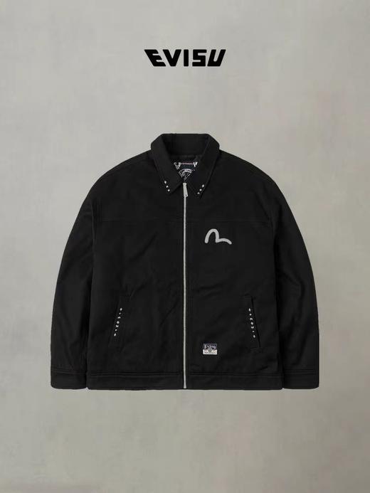 EVISU福神 2025冬季新品男士商标刺绣翻领加厚休闲通勤夹克外套 商品图1