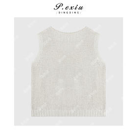 04-1潘依绣丁丁宠粉早春设计感针织背心马甲Q18388