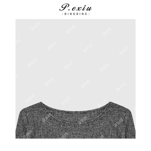 04-2潘依绣丁丁宠粉设计感竖条针织长袖上衣Q19302 商品图2