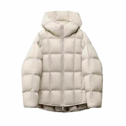 丁摩 小方块羽绒服连帽加厚时尚冬季白鸭绒新款泡芙面包服外套爆款5ZF-1196 商品图1