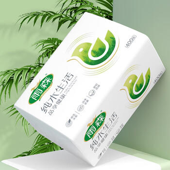 雨森（YUSEN）纯木生活抽纸400张*24包5层厚家庭实惠装抽纸面巾纸手纸源头直发 /家庭清洁/纸品 /清洁纸品 /抽纸 商品图3