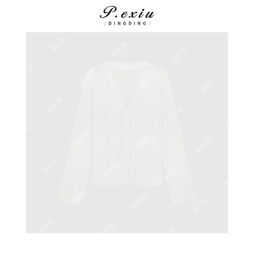 04-1潘依绣丁丁宠粉桑蚕丝-天丝亲肤细腻极简长袖针织开衫 ZZ0865 商品图2