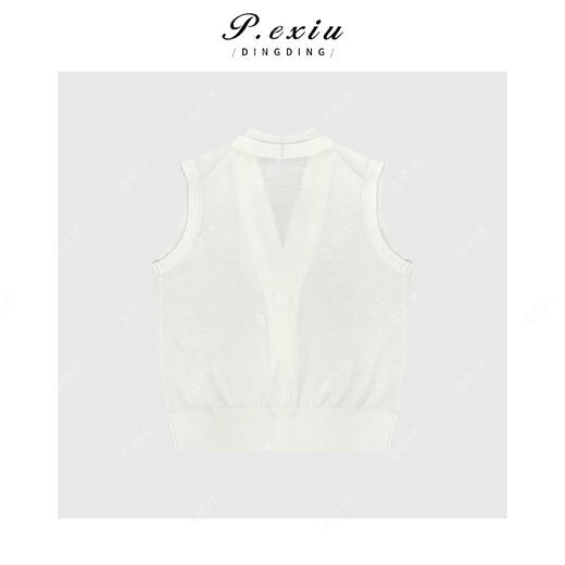 04-1潘依绣丁丁宠粉【漫长夏日】羊-毛-宽袖双层V领针织马甲ZZ0853 商品图2