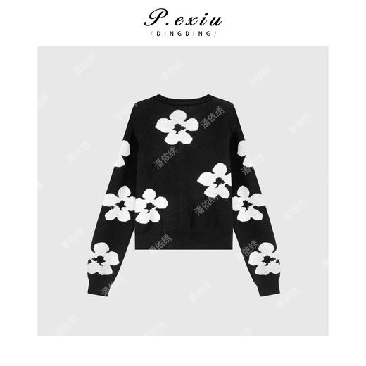 04-2潘依绣丁丁宠粉松弛感复古花朵针织开衫Q6418 商品图1