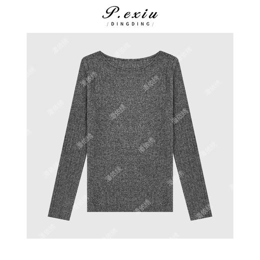 04-2潘依绣丁丁宠粉设计感竖条针织长袖上衣Q19302 商品图0