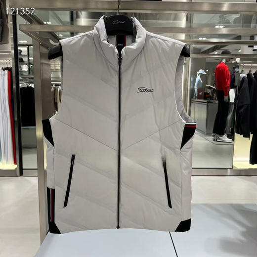 出韩国订单，26新款titleist男装羽绒马甲，春季簿款百搭保暖运动 非常柔软 复杂重工款 90白鸭绒  
浅灰色/黑色
尺码M -XXL 商品图1