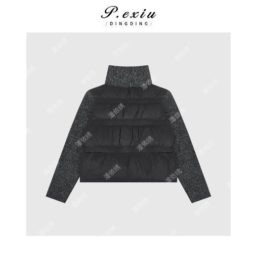 A008潘依绣丁丁宠粉进口白鸭绒拼接针织花纱减龄保暖立领长袖羽绒服Q69859 商品图1