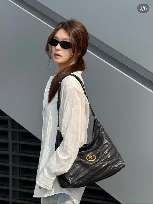 .大号和中号！GROTT*|个乐黑石植鞣绵羊皮hobo包大容量包包  男女同款 商品图2