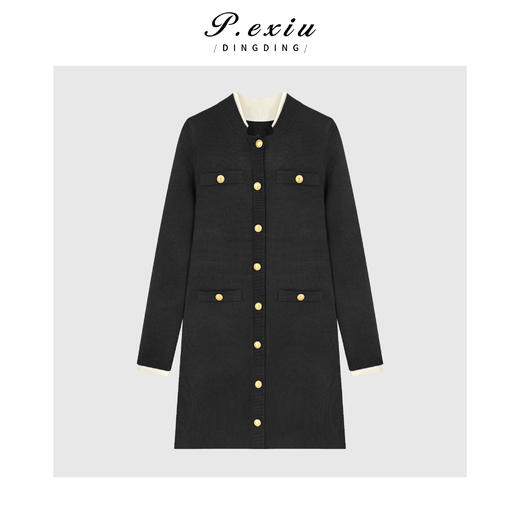 【新年战袍】羊毛气质千金小香风小立领针织连衣裙ZZ1119 商品图2