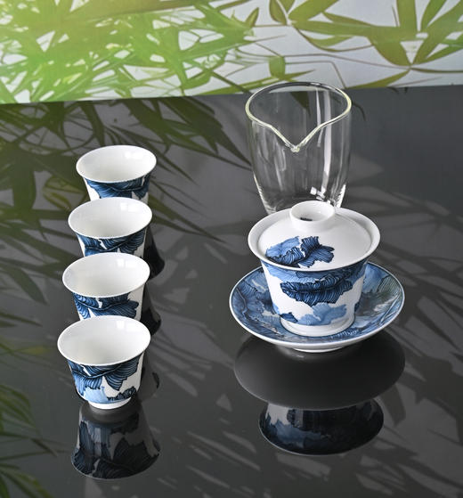 【景德镇陶瓷茶具】苏麻离青茶具  7件套 送礼自用都合适 商品图0