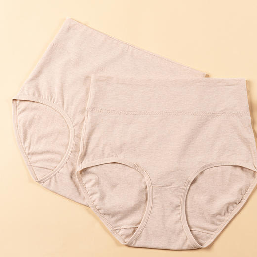 素道有机彩棉女士三角高腰内裤 棕色A类内裤女高腰护肚脐三角短裤 商品图3