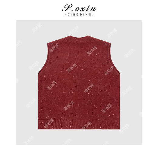 04-3潘依绣丁丁宠粉韩系复古慵懒风V领针织背心Q42956 商品图1