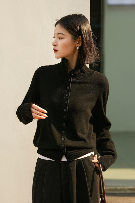 100%绵羊毛高智感率真羊毛立领毛衣 商品图6