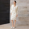 IWY/小香风米白色西装套裙女秋冬气质羊毛通勤职业装时尚工作服CS2592 商品缩略图1