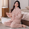 丁摩 加厚睡衣女款冬季可外穿加绒三层珊瑚绒夹棉套装家居服5ZF-9404 商品缩略图3