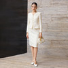 IWY/小香风米白色西装套裙女秋冬气质羊毛通勤职业装时尚工作服CS2592 商品缩略图4