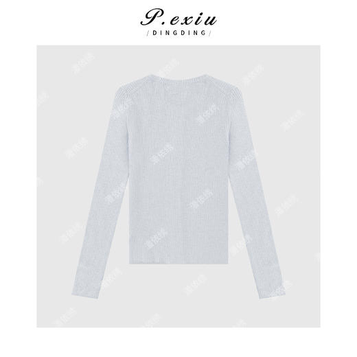 04-2潘依绣丁丁宠粉韩系简约百搭圆领针织上衣Q8492 商品图1