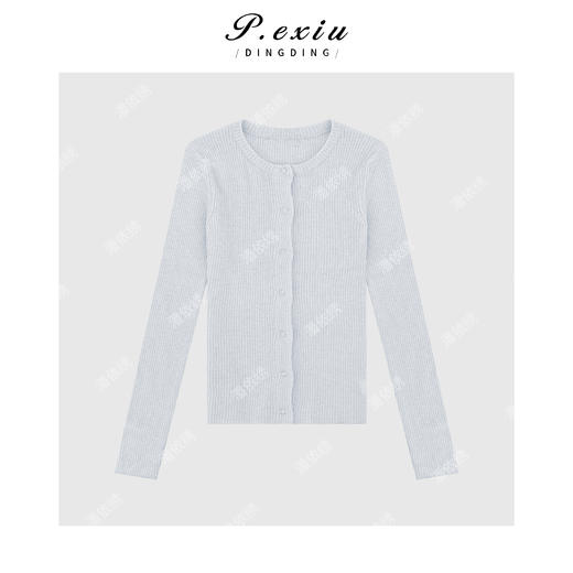 04-2潘依绣丁丁宠粉韩系简约百搭圆领针织上衣Q8492 商品图0