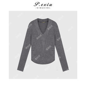 04-2潘依绣丁丁宠粉极简主义鸡心领针织毛衣 Q56045