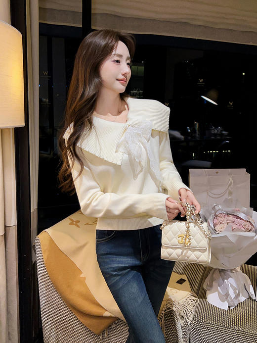 张心子【醉甜浆果】泡泡珠翻领保暖氛围感毛衣 U2602017 商品图10