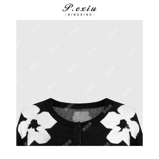 04-2潘依绣丁丁宠粉松弛感复古花朵针织开衫Q6418 商品图2