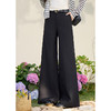鹿向南「微喇星尘」黑色宽松阔腿休闲裤女春2026直筒垂感高腰长裤 商品缩略图1