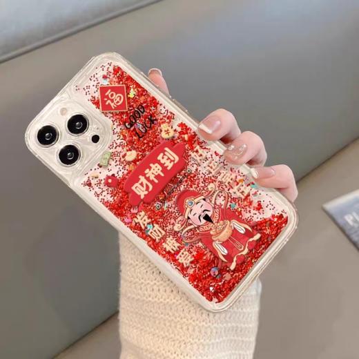 【醒粉福利9.9元/个】【新年款会流沙的手机壳】适用苹果华为oppo小米vivo荣耀软套透明 商品图2