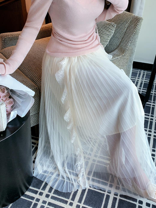 张心子【淡颜美女】荡领系绳立体花针织衫法式温柔上衣 U2602035 商品图9