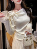 张心子【时髦进阶】设计感温柔法式斜肩露肩上衣 U2602004 商品缩略图12