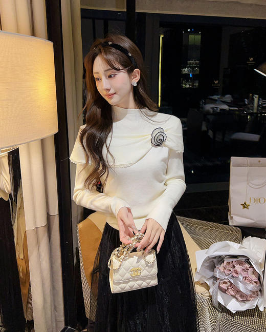 张心子【黑色小蛮腰】高腰遮胯显瘦班半身裙短裙 U2602033 商品图7