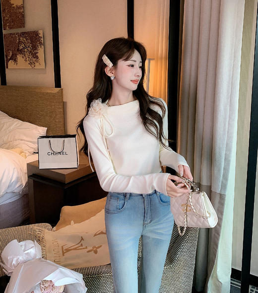 张心子【日常裤王】百搭高腰显比例显高双扣牛仔裤裤子 U2602029 商品图6