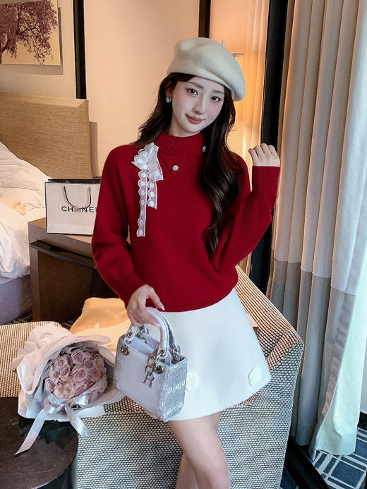 张心子【温莎古堡】半高领保暖翻领毛衣 U2602022 商品图9