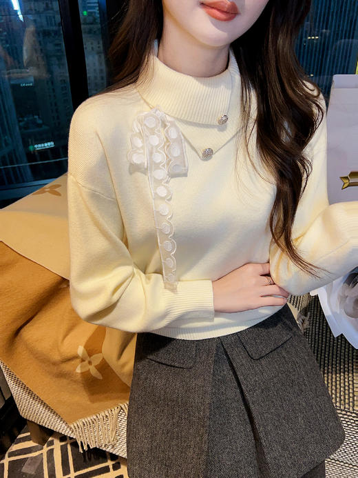 张心子【温莎古堡】半高领保暖翻领毛衣 U2602022 商品图5