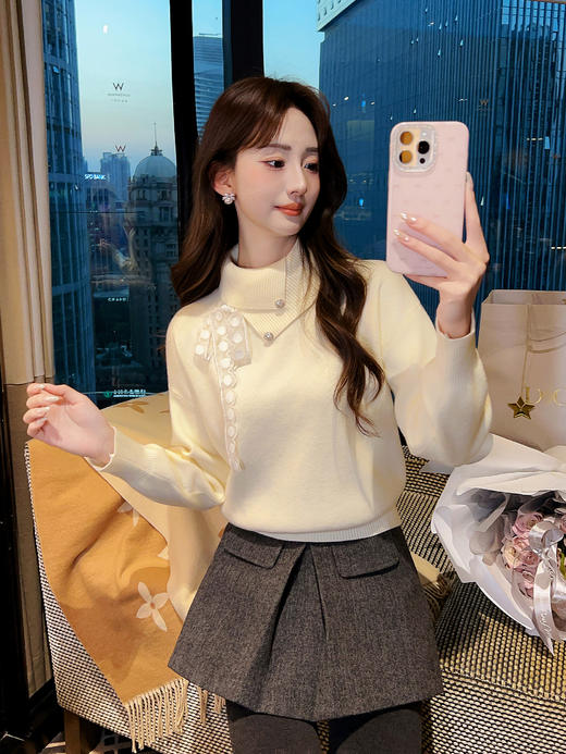 张心子【温莎古堡】半高领保暖翻领毛衣 U2602022 商品图8