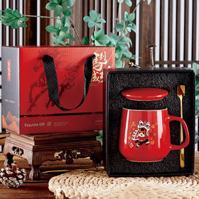 【马年限定❗️马来运转礼盒套装】国风彩绘，高温烧制，安全健康❗️恒温杯杯子伴手礼套装水杯圣诞礼品陶瓷马克杯礼盒新年随手礼物定制L