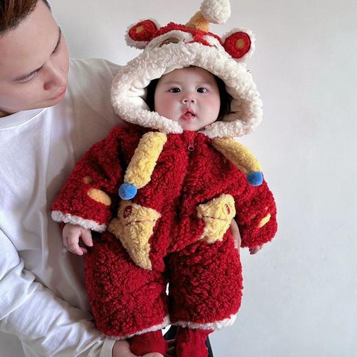 【萌趣造型设计❗️颜值氛围拉满】新年春节婴儿冬季保暖过冬连体衣新生儿加绒加厚防寒爬爬服宝宝超软外出服。jc 商品图0