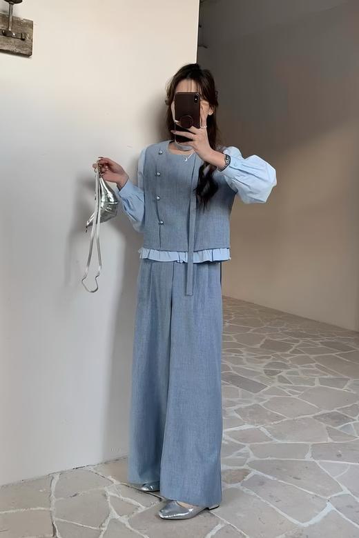 ESTELLICA 减龄拼接气质通勤阔腿裤套装 22026 商品图3